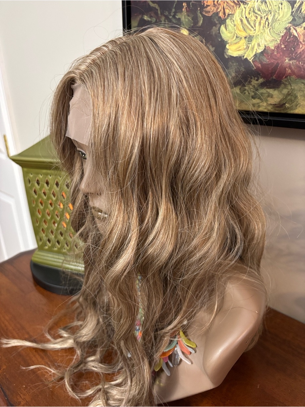 Natural Wavy Blonde Synthetic Women’s Wig — Lace Front